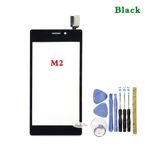 4.8 &quot; för sony xperia  m2 s50h d2302 d2303 d2305 d2306 och  m2 aqua  d2403 pekskärm digitaliserare frontglassensorpanel: M2 svart med verktyg