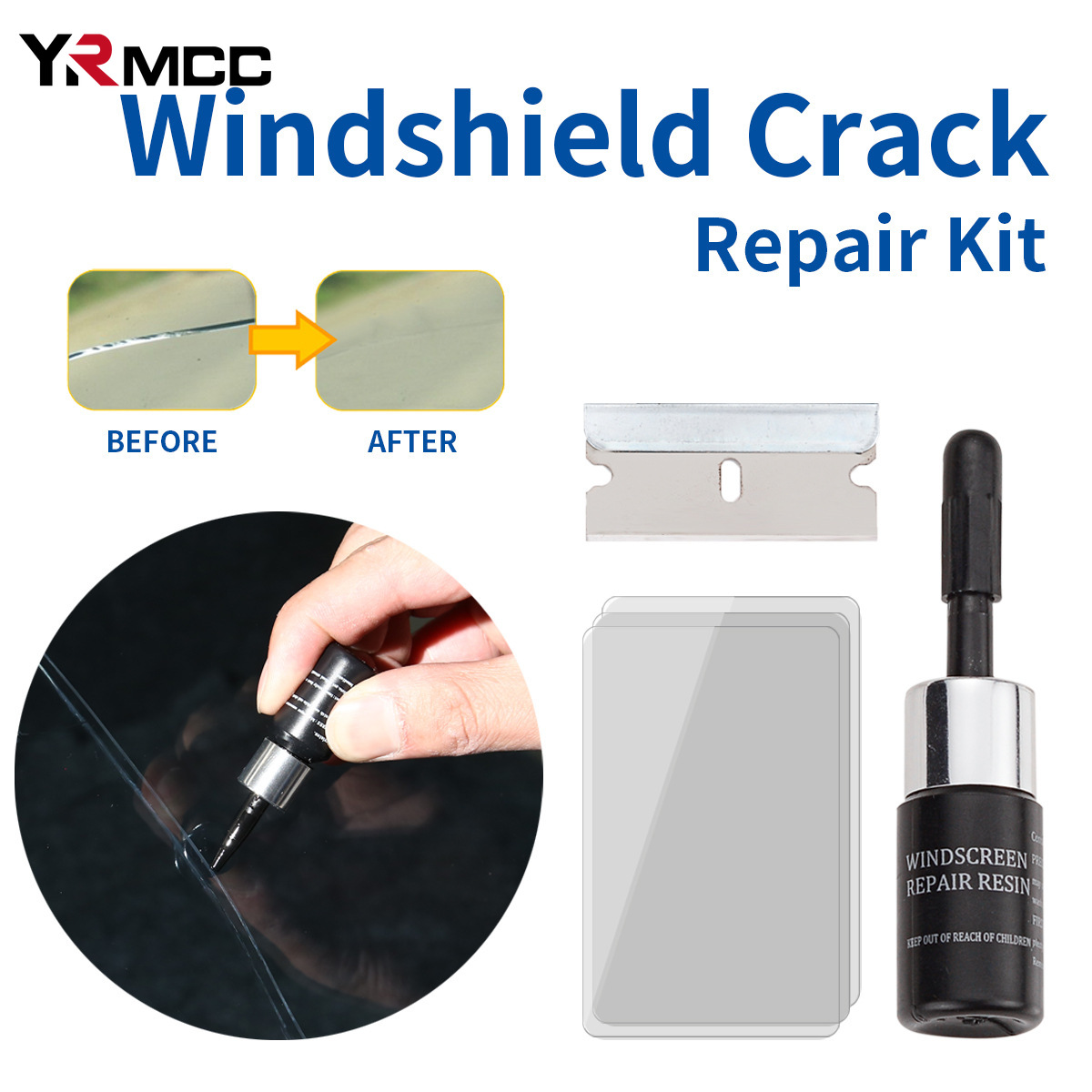 Auto Glas Reparatur Flüssigkeit Auto Windschutzscheibe Reparatur Set Glas Riss Kratzer Restaurierung Flüssigkeit Mittel Werkzeug für Fenster Bildschirm Wartung
