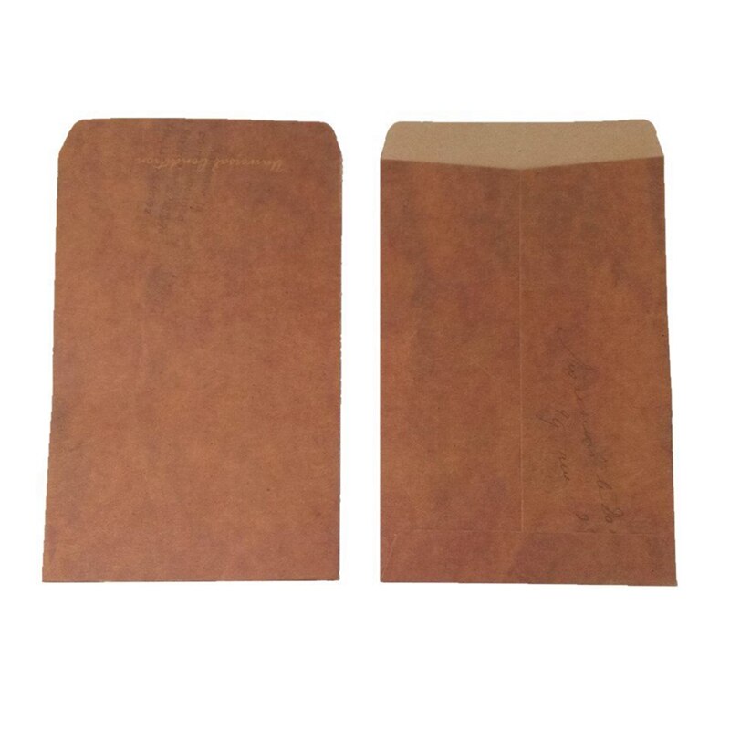 50pcs Retro Style Kraft Paper Envelops Postcard Invitation Letter Stationery Paper Bag Vintage Air Mail Envelope Brown