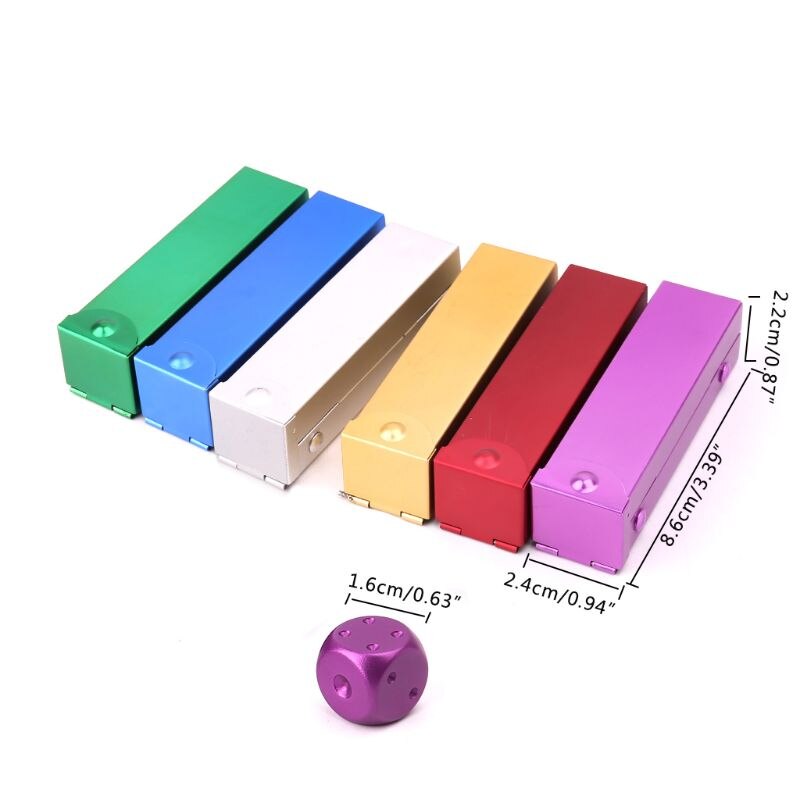 5pcs 16mm Aluminium Alloy Dice Polyhedral Metal Solid Portable Dice Poker Party R9CE