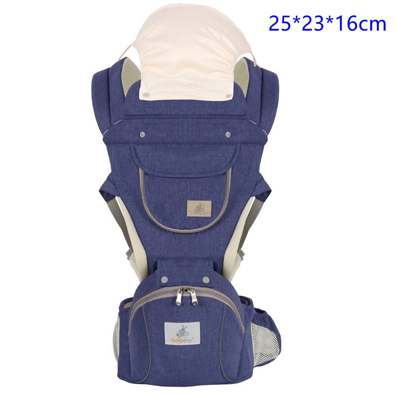 Gabesy-mochila portabebés ergonómica para bebé, portabebés, mochila frontal, taburete de cintura, bolsa de almacenamiento para bebé de 0 a 36 meses: 01 Sapphire blue