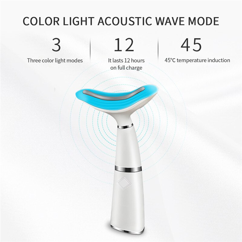 Vibration Skin Lifting Tightening Massager Remove Double Chin Neck Device LED Photon Heating Therapy Anti-Wrinkle Neck Care Tool