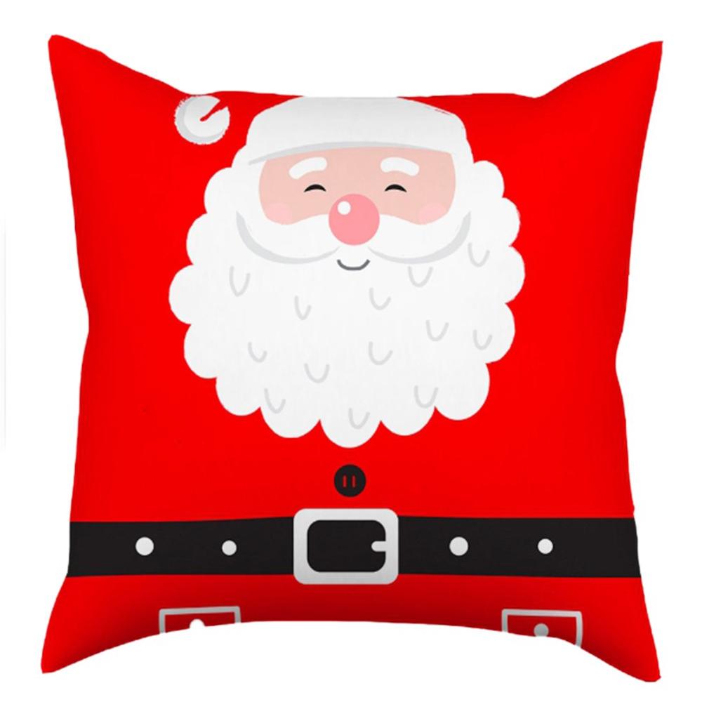 45x45 fronha almofada natal santa algodão geométrico fronha decoração fronhas capa de almofada sofá decoração da sua casa: Vermelho