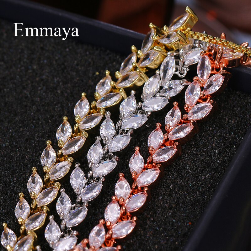 EMMAYA Deliicate Adjustable AAA Zirconia Bracelet Shiny Jewelry For Women Three Color Dress-up In Bridal Party