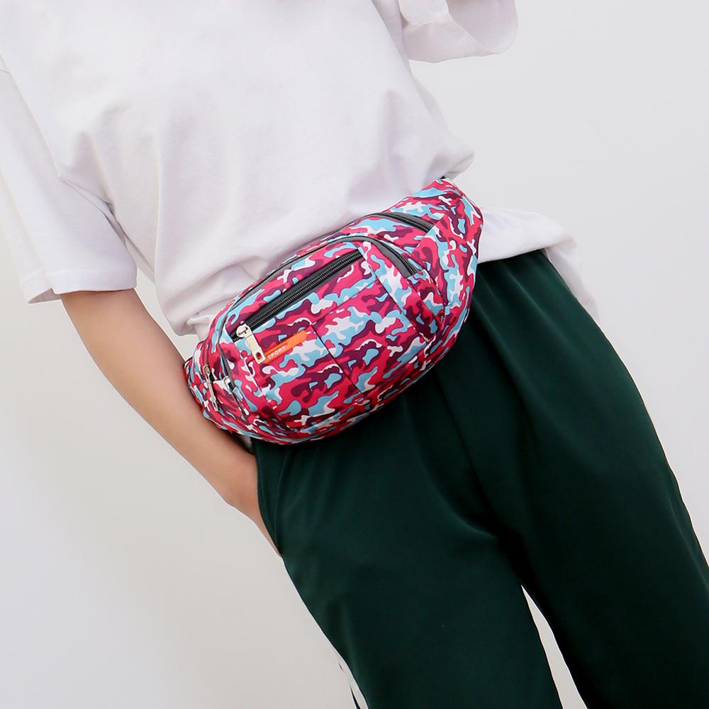Camo Waist Bag Waterproof Unisex Nylon Waist Fanny Packs Casual Chest Bag Bum Bag Packs Chest Crossbody Bag