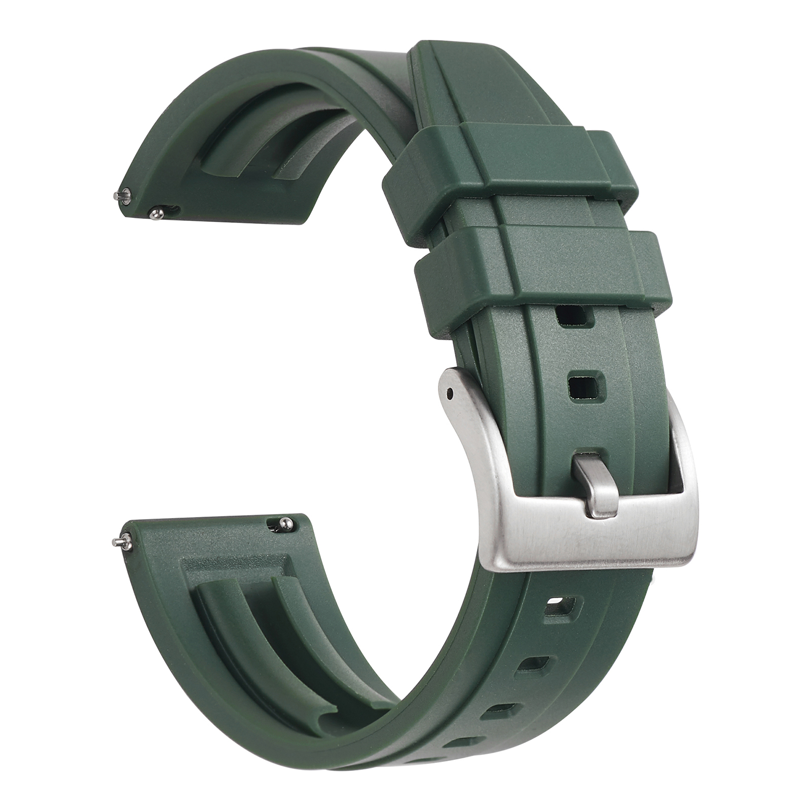 Correa de reloj de silicona correas de reloj de goma de liberación rápida 18mm 19mm 20mm 21mm 22mm 24mm accesorios de relojes de buceo impermeables para hombres: Negro carbón / 18 mm