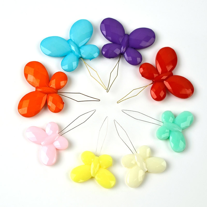 2PCS Plastic Threader Cross Stitch Needles Multicolor Butterfly Insertion Tools Hand Sewing Machine DIY Craft Accessories G