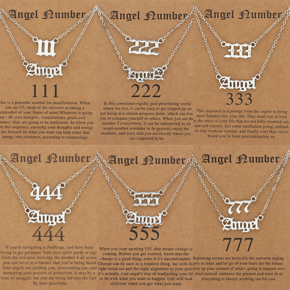 Minimalistische Angel Nummer Ketting 111 222 333 444 555 777 Zilver Kleur Choker Ketting Voor Vrouwen Mannen Lucky Nummer Ketting sieraden
