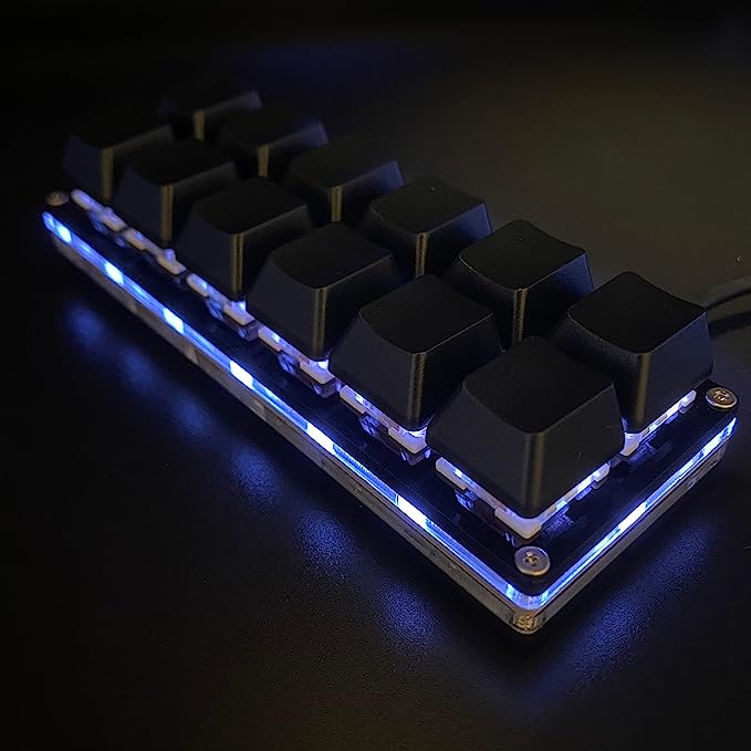 12-Tasten Mini mechanische Spielen-Tastatur Einhandtastatur USB-C Kabelgebundene OSU-Tastatur Programmierbare und -Tauschen-fähige Tastatur