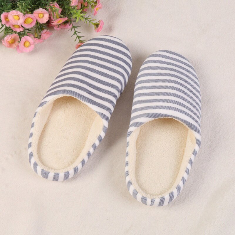 Women Indoor Floor Flat Shoes Spring Autumn Linen Flip Flops Home Slippers Slides Striped Female House Floor Slippers