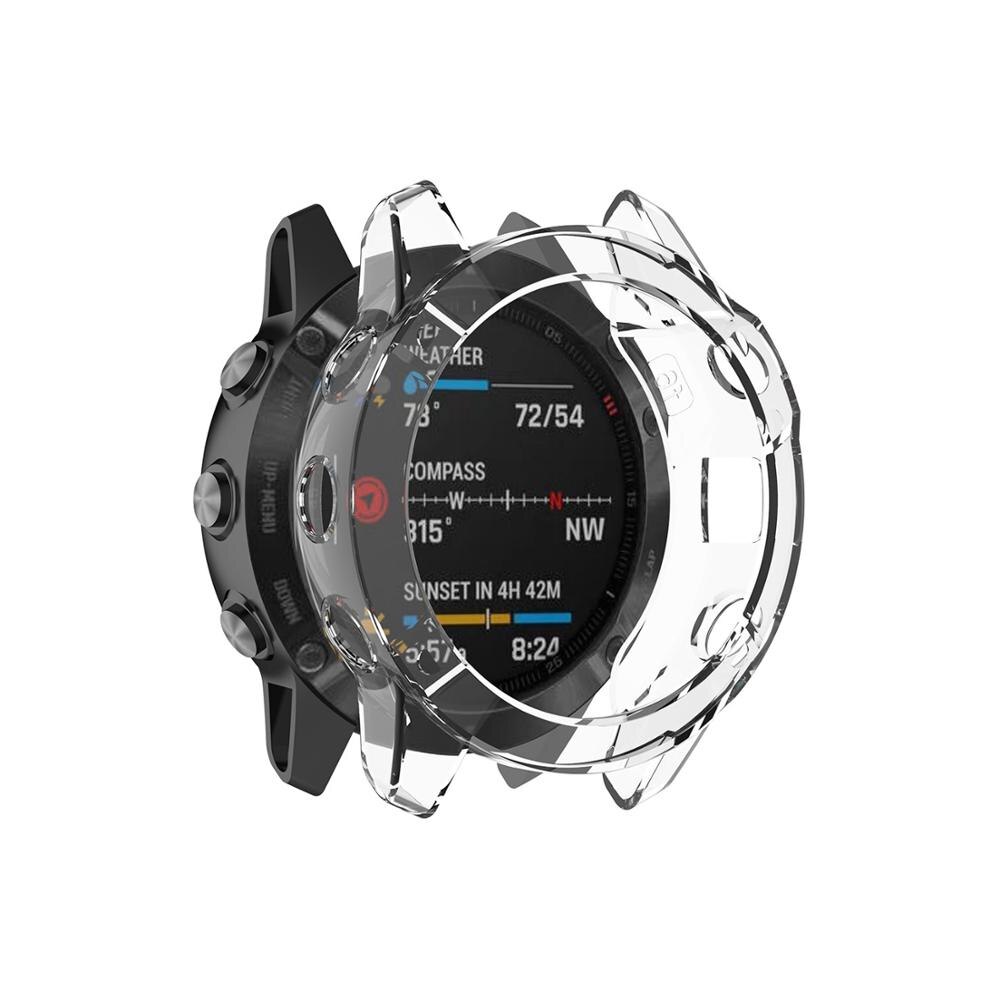 Protection Frame Shell For Garmin Fenix 6 6S 6X Case Replacement TPU Cover for Fenix 6 6s 6x pro smart watch accessories Shell: Clear / For Fenix 6x 6x Pro