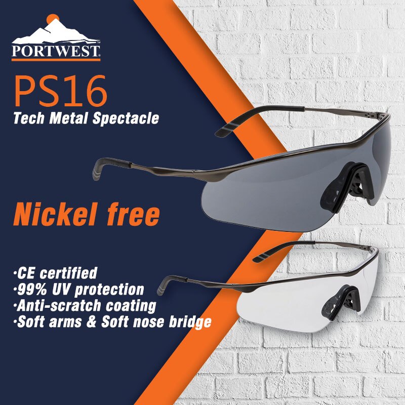 Postwest beskyttelsesbriller anti-ridse, støvtætte og stænksikre tech metal brille uv beskyttelse sikkerhedsbriller