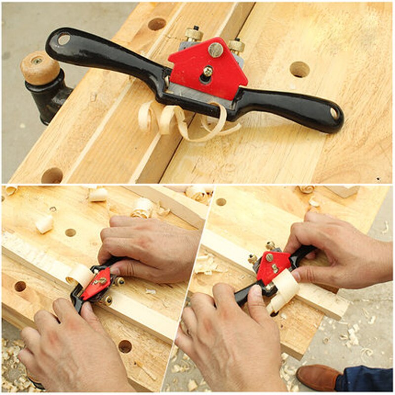 Adjustable Plane Spokeshave Woodworking Hand Planer Trimming Tools 9 Inch Wood Hand Cutting Edge Chisel Tool with Screw