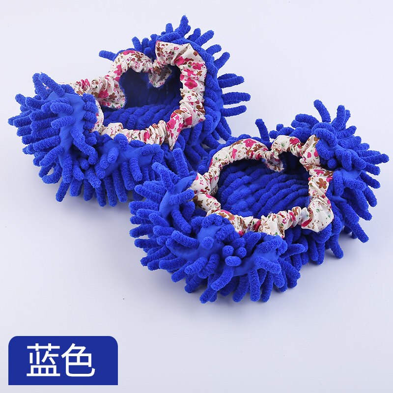 Mopp hausschuhe mopp schuh abdeckungen faul schuhe haushalt mopp schuhe lappen hausschuhe füße abnehmbare boden schuhe reinigung wischen: Blau