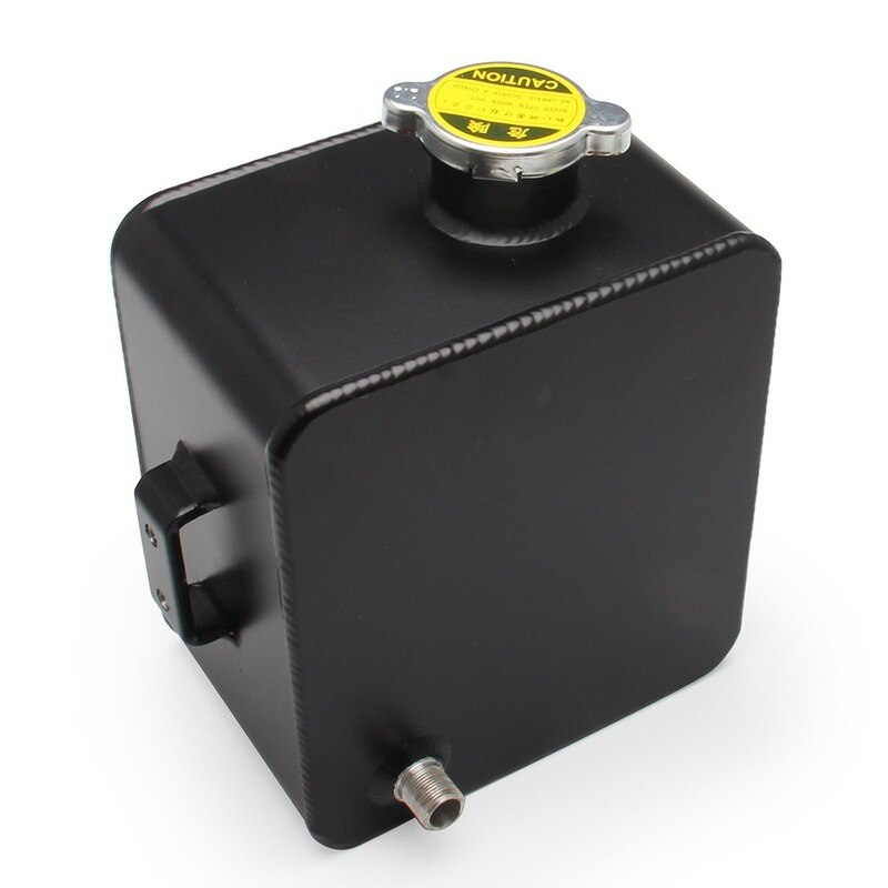Botella de desbordamiento de refrigerante para radiador Universal de coche, kit de piezas de depósito de desbordamiento de refrigerante, tanque de agua de recuperación, 2,5l de aluminio, 1 ud.: Negro