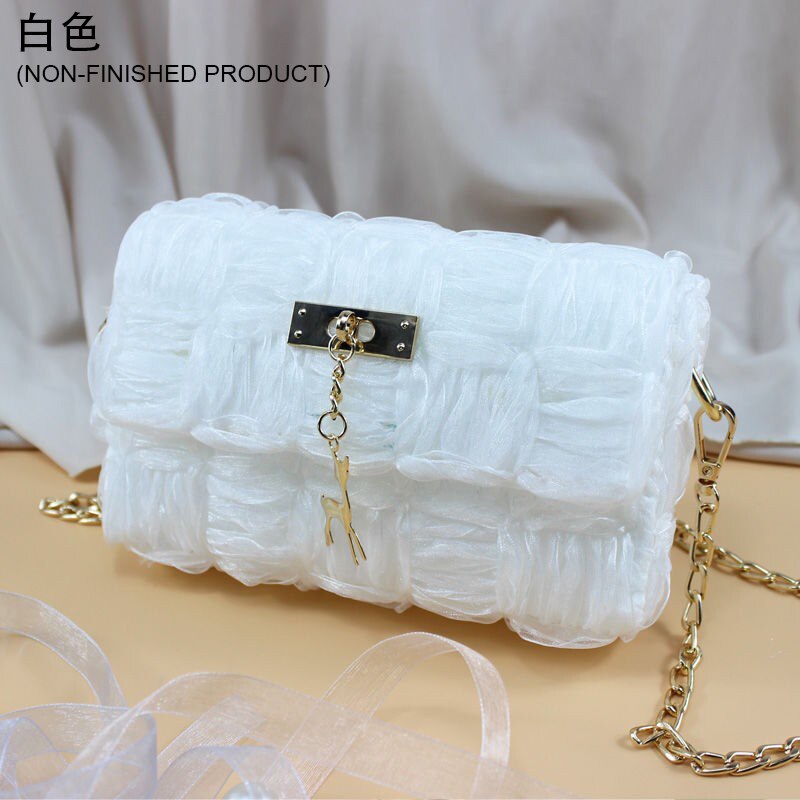 Bag Making Materials DIY Bag Handmade Mesh Cloth Latch Hook Bags Handcraft Weaving Sewing Stich Materials Adult: White