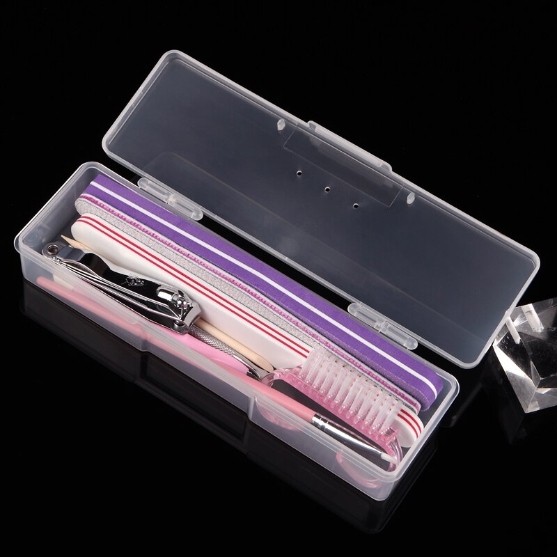 Nail art rectangle translucent plastic storage box DIY model carving tool box ceramic tool storage box