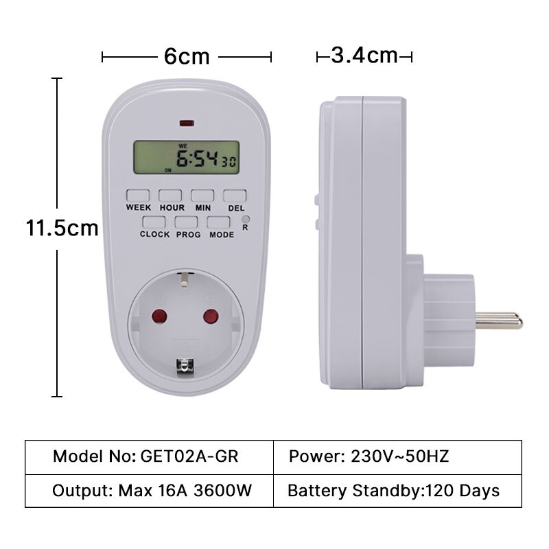 230v justerbare programmerbare indstillinger af ur/tænd/sluk tid digital timer switch energibesparende smart strømstik eu/us stik