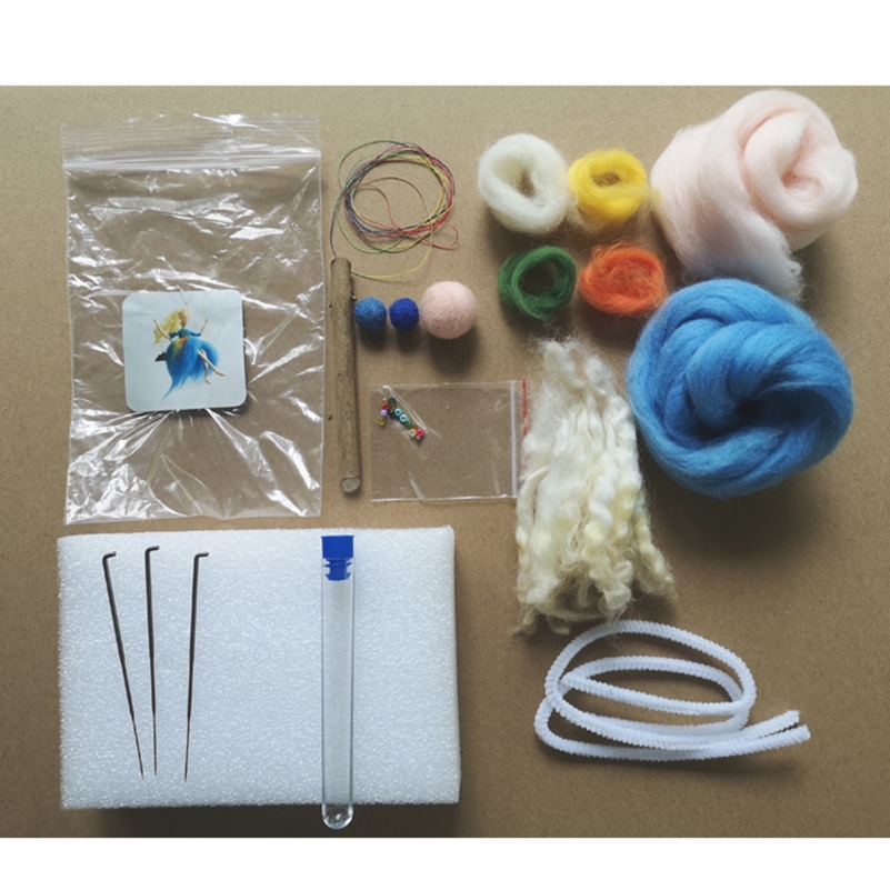 Flower Fairy Needle Felting Kits, Elf Felting Supplies, for Mom, Grandma, Video Instruction for Beginner, Height 10cm (4")