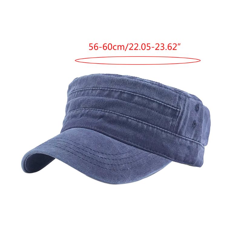 Mænd kvinder vintage vasket bomuld kadet baseball kasket ensfarvet afslappet udendørs solcreme justerbar klassisk flad top toppet hat