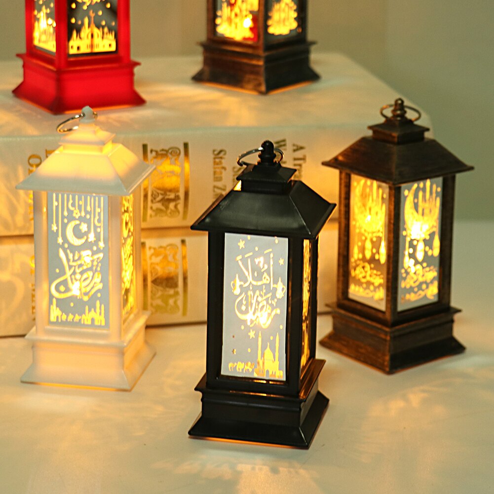 Hanging Lantern 3 PcsButton Battery Ramadan Lantern LED Lights Muslim Party Hanging Decor Supplies Eid Mubarak