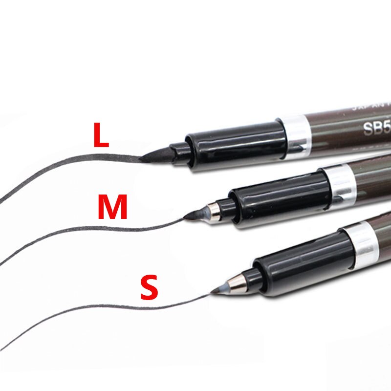 3PCS Calligraphy Exercise Pen Japan Material Brush For Signature Chinese Words Learning School Supplies Stationery