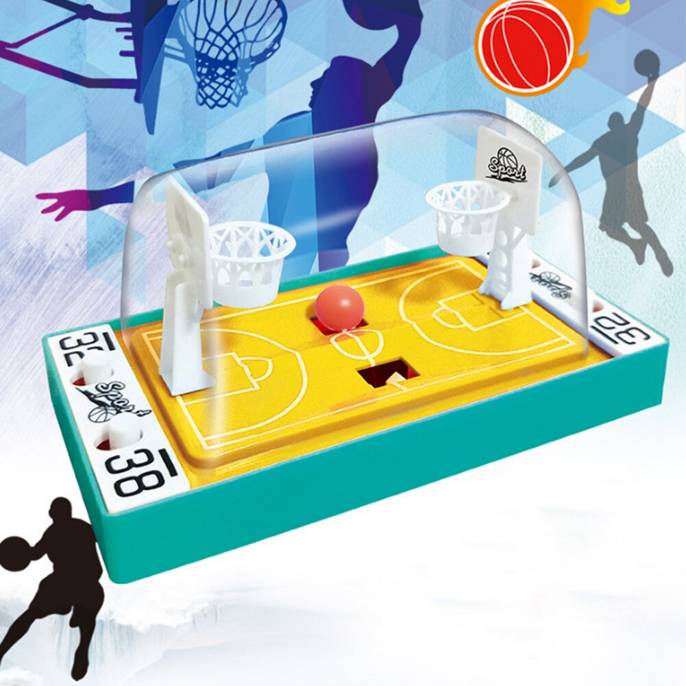 Desktop Shooting Game Mini Portable Funny 2 Players Parent Child Children Family Party Hoops Finger Basketball Toy Handheld: YELLOW