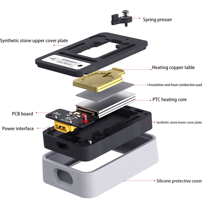 QIANLI gorący kamień stała temperatura oprawa dla IPHONE 7-11 Pro Max NAND CPU platforma do spawania odcisków palców usuń klej