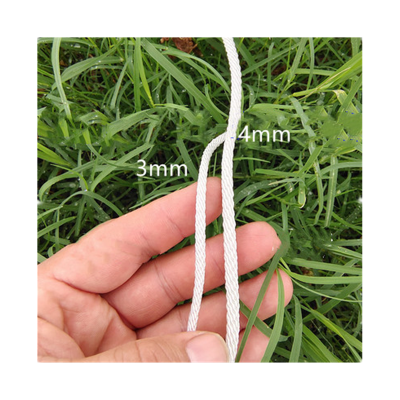 Cuerda de nailon trenzada completa blanca, resistente al desgaste, 3mm/4mm, fina, de poliéster, embalaje decorativo