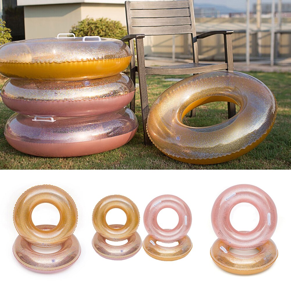 Inflatable Sequins Round Swimming Ring Glitters Buoy Circle Water Party Supplies Float Water Party Toy