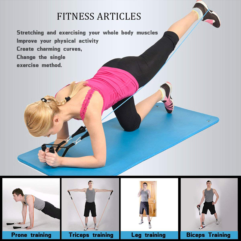Pro 17 stk modstandsbånd sæt yoga øvelse arm blaster arm træner gym håndtag fitness udstyr fitness træning fitness bånd