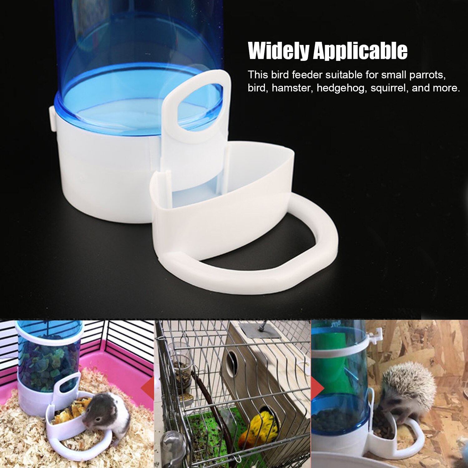 Automatic Bird Feeder Dry Food Dispenser Bird Seed Food Water Feeding Feeder Bowl Dispenser for Parrot Bird Hamster Hedgehog