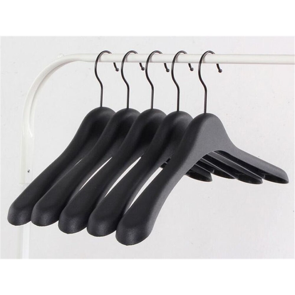 Cintres en plastique noir épais à épaules larges, pour manteaux, veste et fourrure, 10 pièces/lot