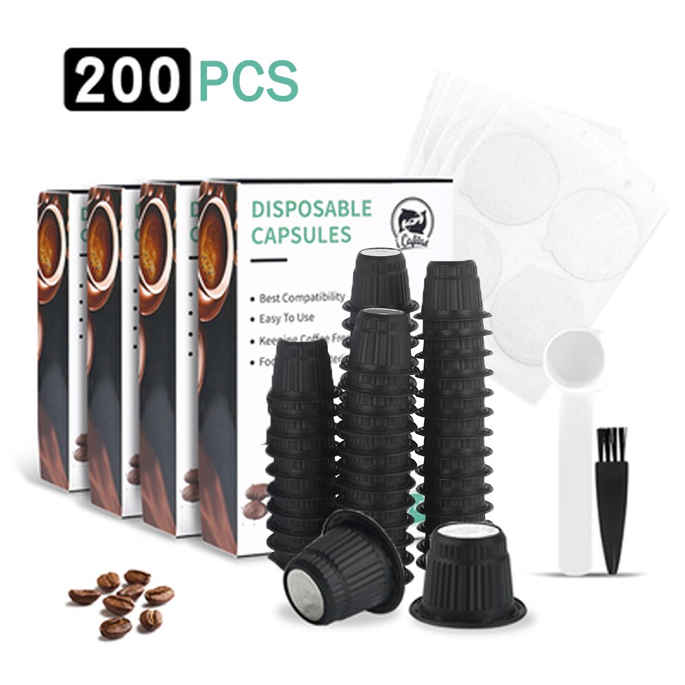 Cápsula de café desechable para Nespresso, taza de filtro de café, paquete de alimentos, botella de píldora de café con tapa de papel de aluminio