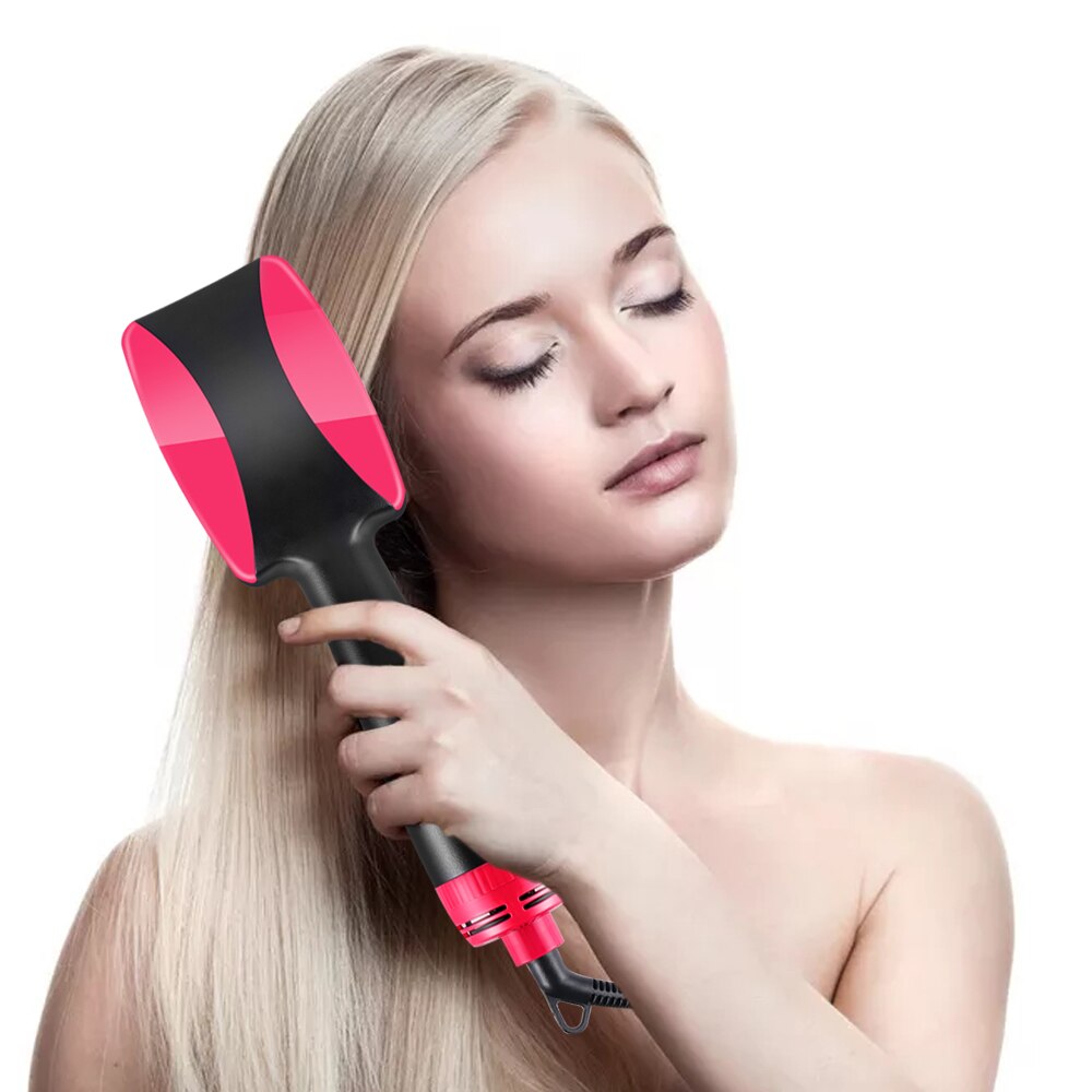 Brosse sèche-cheveux électrique 2 en 1, support pour lisser les cheveux, peigne chauffant, une étape