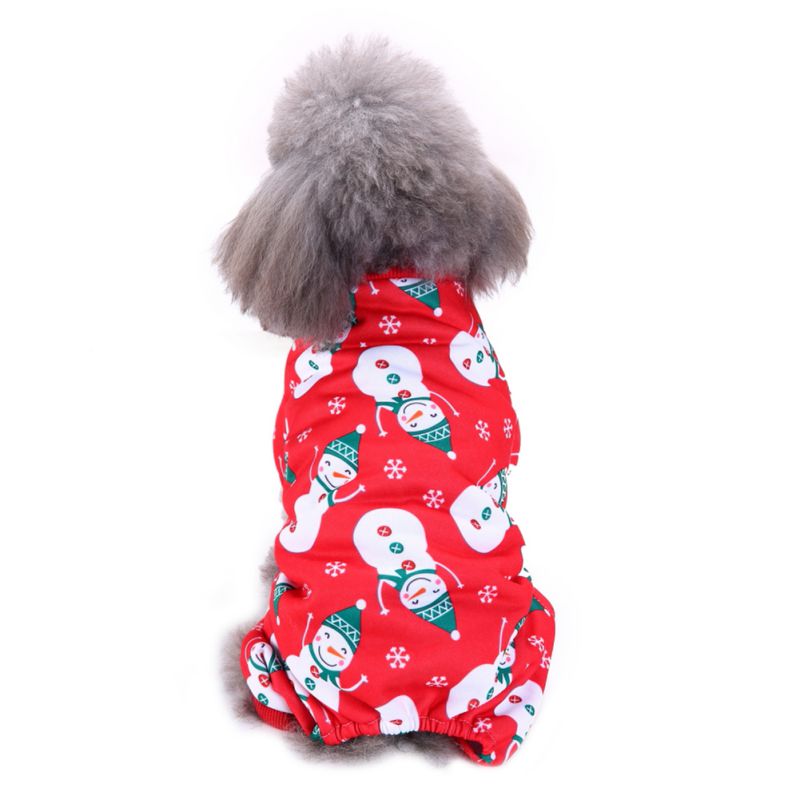 Jul husdjur snögubbe tryck kläder festivalklänning halloween hundduk.