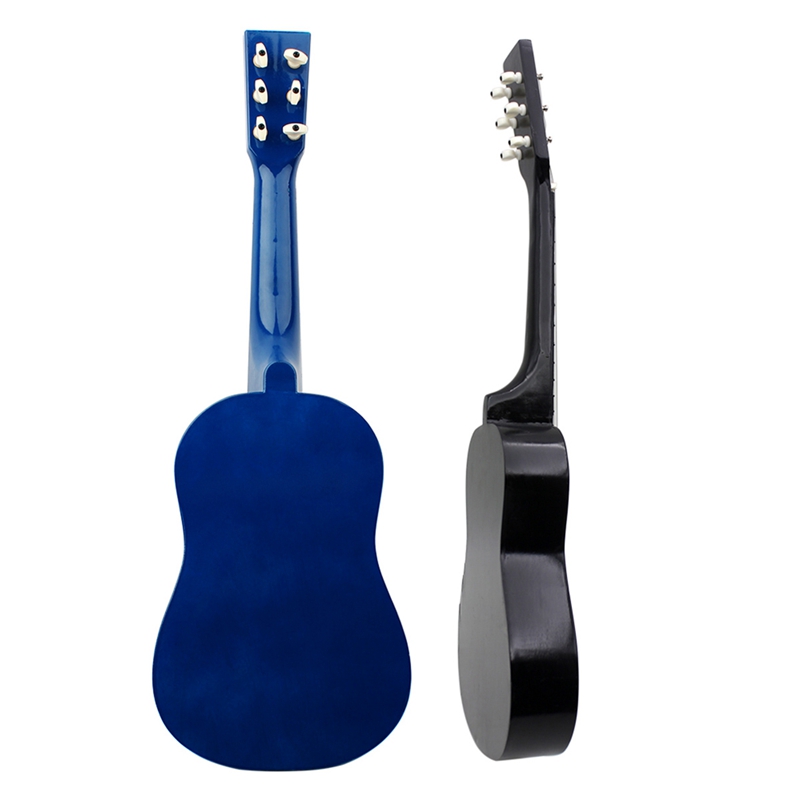 IRin-Mini Guitarra acústica de 12 trastes y 6 cuerdas para niños y principiantes, 23 pulgadas, color negro y azul, 2 uds.