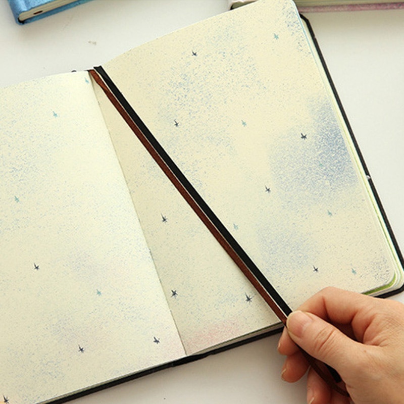 Trend farve sider  a5 notesbog lille blå hus dagbog bog indbundet dagbog papirvarer skoleartikler sort
