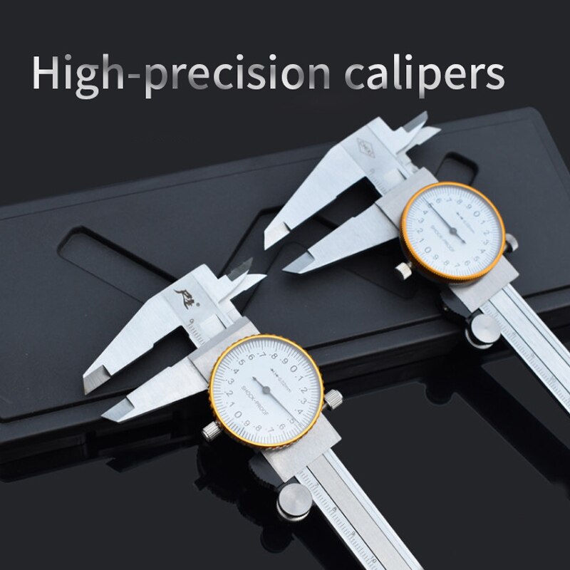 High Precision Shockproof Caliper With Watch Stainless Steel Material 150/200/300mm Industrial Grade Dial Calipers
