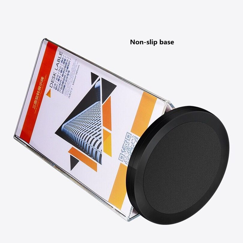 360 Degrees Rotating Three Sides Plastic Acrylic Table Menu Paper Card Sign Holder Display Stands In Advertising Frame