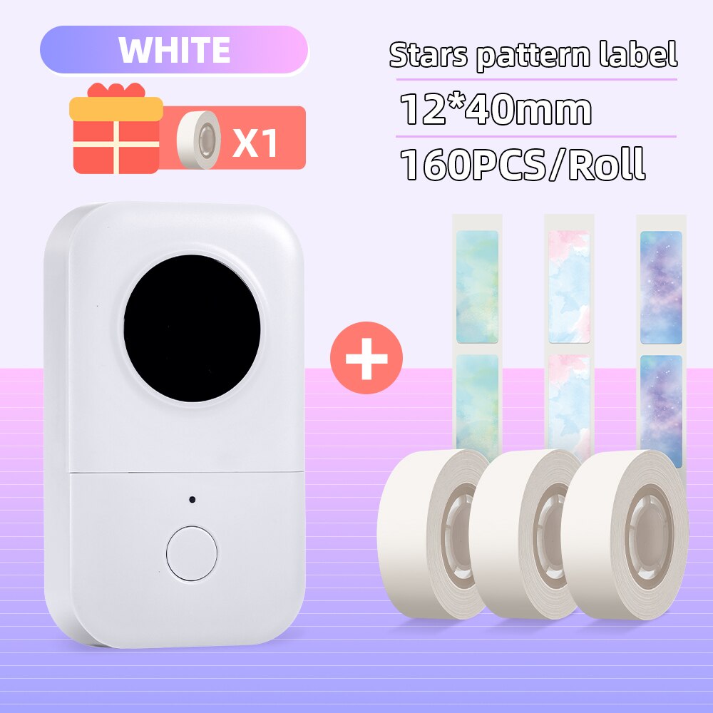 Phomemo D30 Wireless Pocket Label Maker Free App Compatible with IOS + Android 203dpi Clear Printing for Home and Work Labeling: D30 3 Stars Label