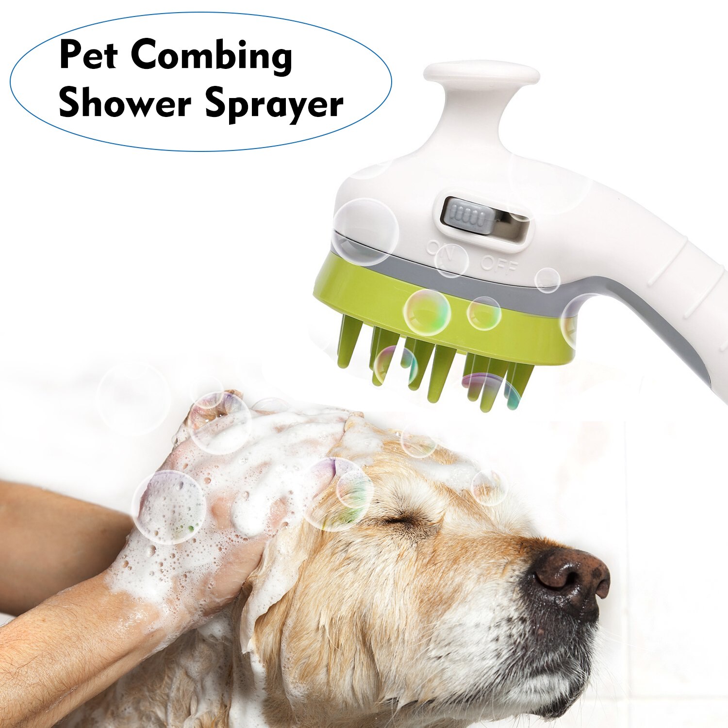 Huisdier Kammen Douche Sproeier Water Sprinkler Borstel Voor Honden En Katten Handheld Grooming Douchekop Met Zachte Naalden Drie Kleuren
