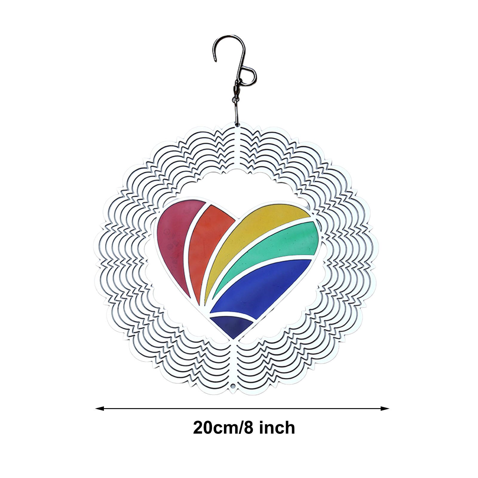 Wind Spinner Hanging Stainless Steel Metal Sheet 3D Three-dimensional Spinner Sound Pendant For Outdoors Gardens Balconies: love