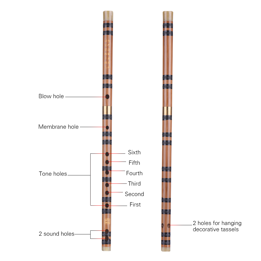 Llave de C/D/E/G/F Dizi flauta de bambú amargo conectable tradicional hecha a mano instrumento de viento de madera Musical chino