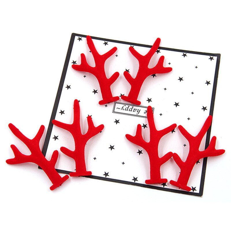 10Pcs/5Pairs Simulatie Gewei Diy Handgemaakte Leuke Hoofdtooi Accessoires Materiaal Christmas Party Decor Foto Props: Rood
