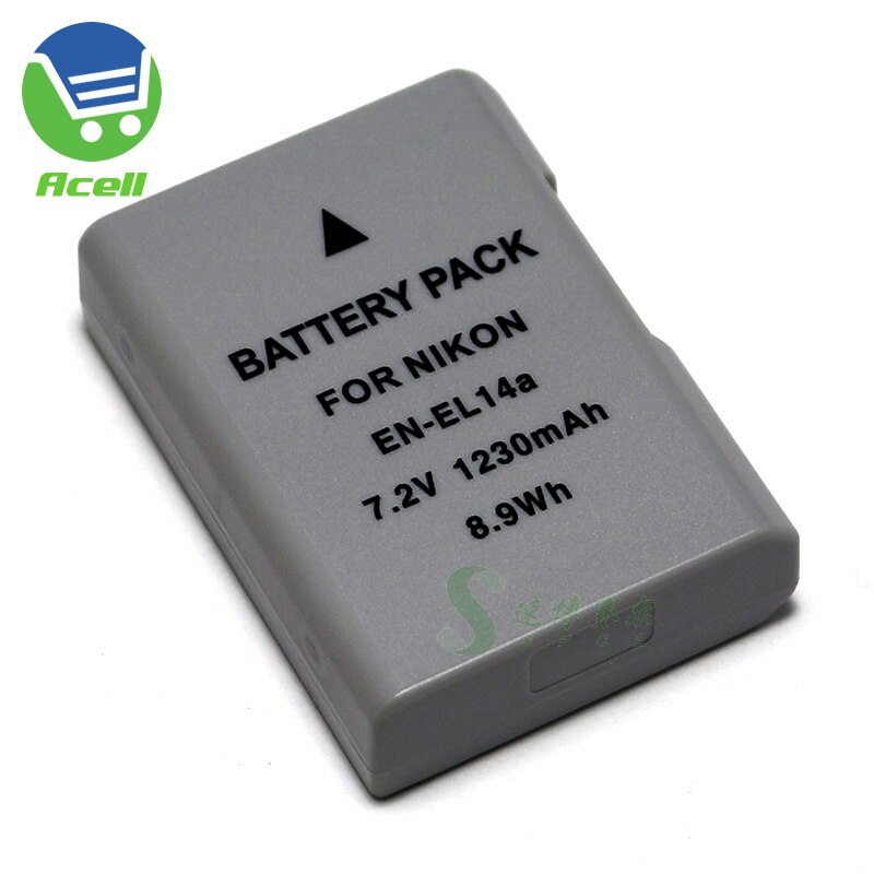 Batería de EN-EL14a + LCD USB cargador Dual para cámara Nikon, reemplazo de EN-EL14, para D5600, D5500, D5300, D5200, D5100, D3500, D3400, D3100, Df: 1Battery