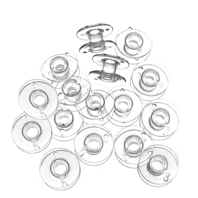 25 Pcs Plastic Sewing Machine Bobbins with Case and Measuring Tape for Brother Singer Babylock Janome Kenmore