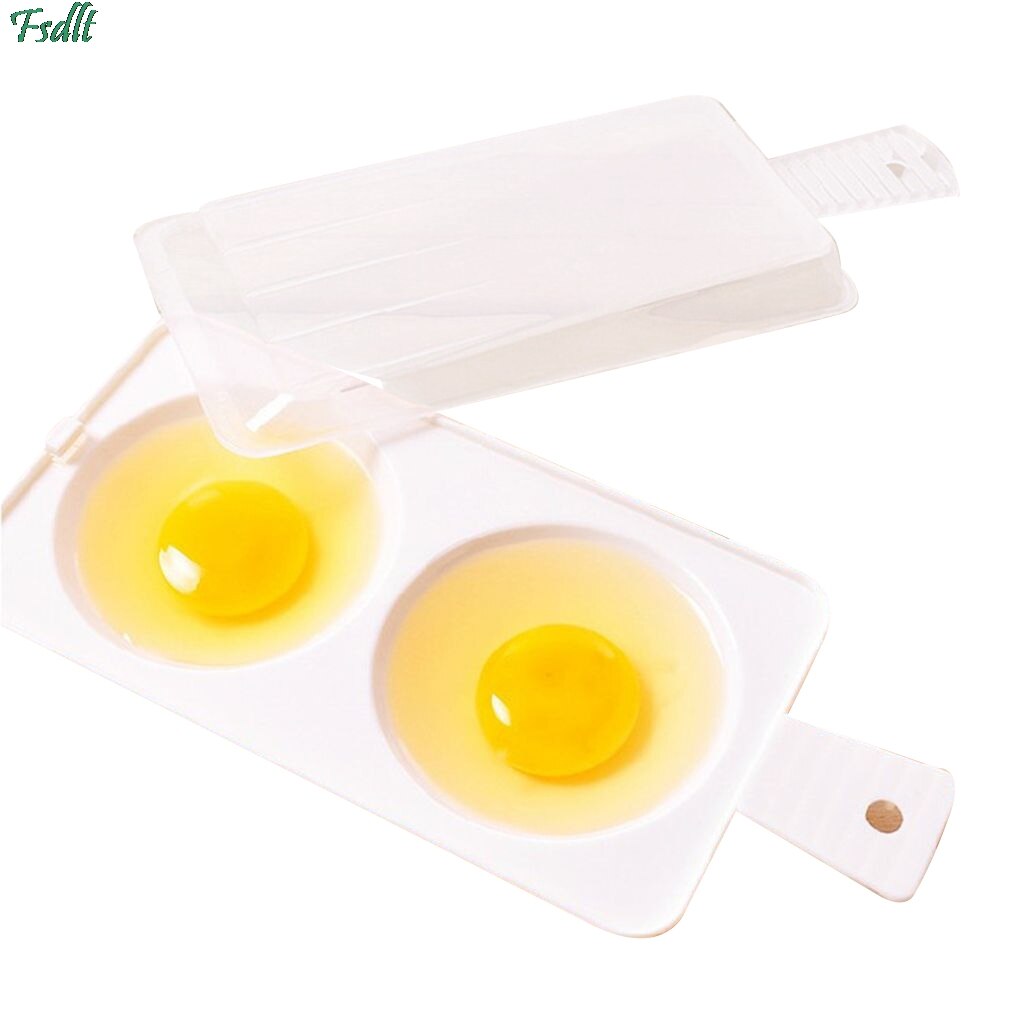 Plastic Eierkoker Magnetron Eierkoker 2 Eieren Gepocheerd Ei Fornuis Koken Gereedschap Tweeërlei Gebruik Ei Keuken tool: Default Title