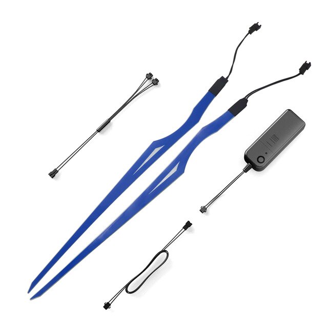 Moto casque bande lumineuse LED étanche EL lumière froide nuit conduite Signal lumineux modifié lumière casque autocollant: Blue