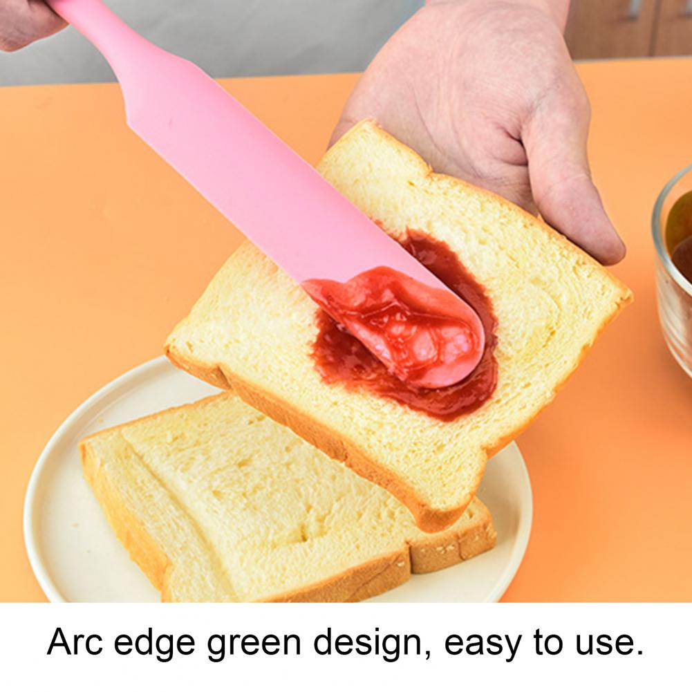 1 PCS Non-Stick Long Handle Spatula Silicone Easy to Hold Multifunction Baking Fruit Sauce Spatula Kitchen Utensil Accessories